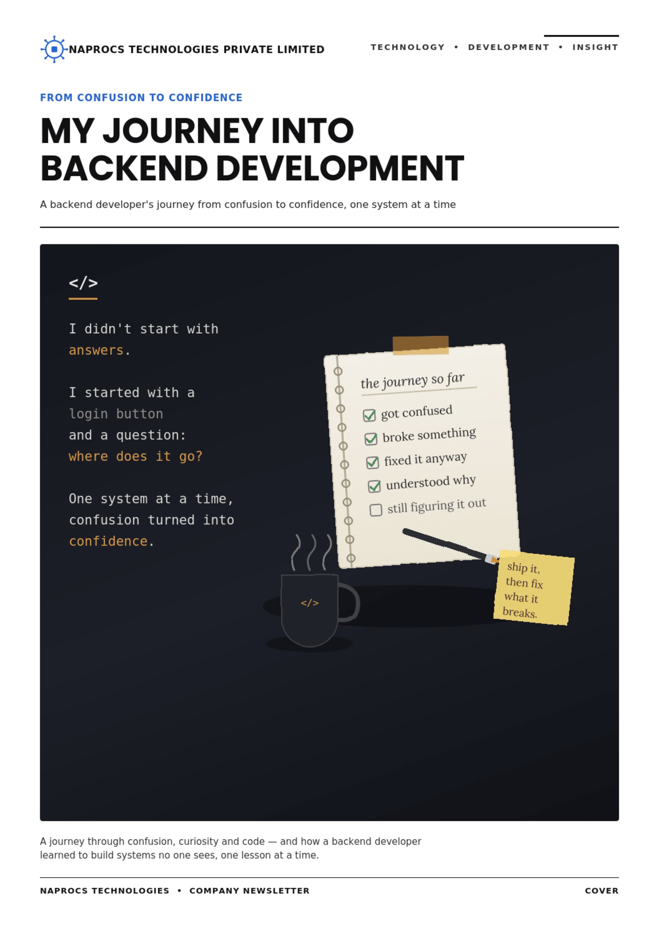 #BackendDevelopment #CareerJourney #SoftwareEngineering #TechCareers